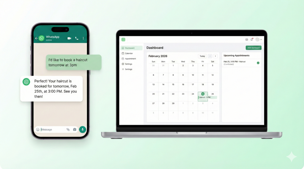 WhatsApp appointment booking dashboard